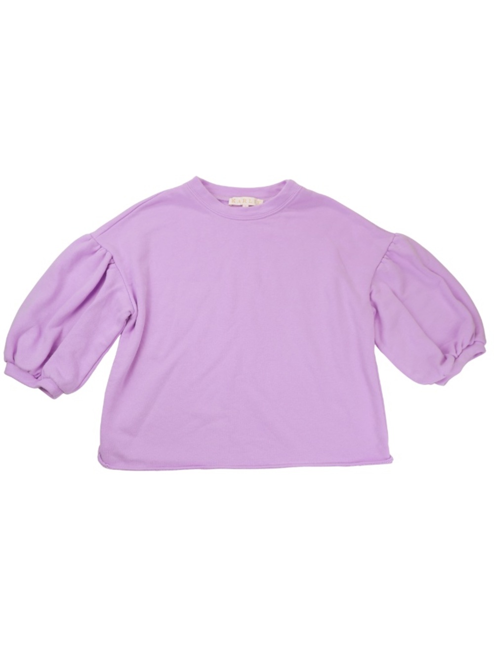 Karlie Lavender Puff Sleeve Sweatshirt Top Balloon Sleeve Pullover